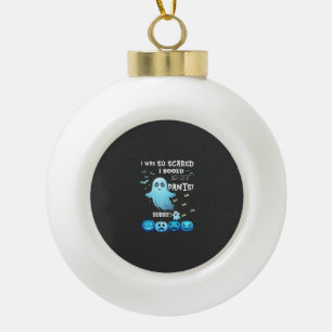 Uitgejoelde Broek Halloween Geest Blauwe Pompoenen Keramische Bal Ornament