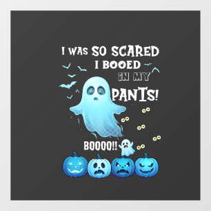 Uitgejoelde Broek Halloween Geest Blauwe Pompoenen Raamsticker