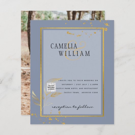 UITGEKIENDE foto-huwelijksuitnodiging Save the Dat (Voorkant / Achterkant)