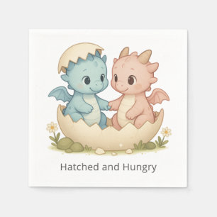 Uitgekomen en hongerige Twin Baby Dragons Party se Servet