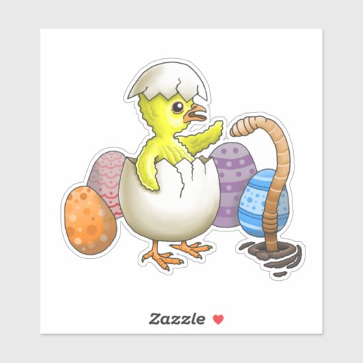 Uitgekomen Paas Kuiken Sticker (Vel)