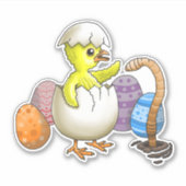 Uitgekomen Paas Kuiken Sticker (Voorkant)