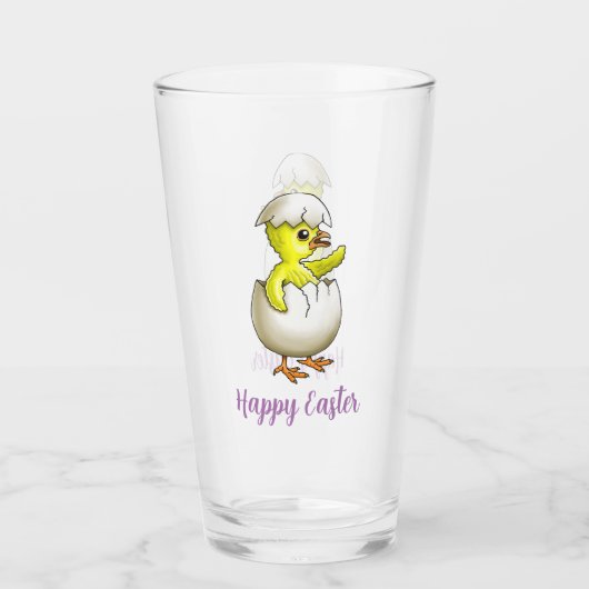 Uitgekomen Pasen Kuiken Glas (Voorkant)