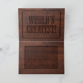 Uitgekookt hout | DAD | Faux Wooden Vaderdag Kaart (Binnen)