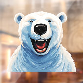 Uitgelaten polair beer raamsticker (Vel 2)