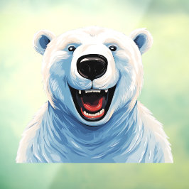 Uitgelaten polair beer raamsticker