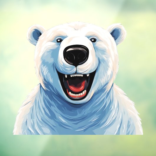 Uitgelaten polair beer raamsticker (Vel 3)