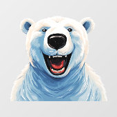 Uitgelaten polair beer raamsticker (Vel)