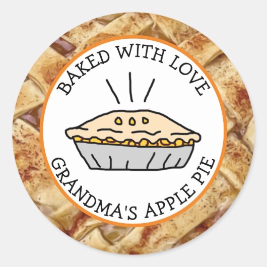 Uitgelekt met liefde, Apple Pie Personaliseerd Ronde Sticker (Voorkant)