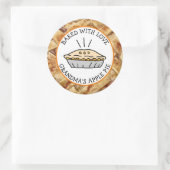 Uitgelekt met liefde, Apple Pie Personaliseerd Ronde Sticker (Tas)