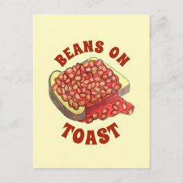 Uitgelekte bonen op Toast UK British Cuisine Food Briefkaart
