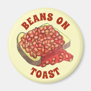 Uitgelekte bonen op Toast UK British Cuisine Food Magneet