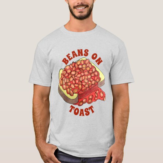 Uitgelekte bonen op Toast UK British Cuisine Food T-shirt (Voorkant)