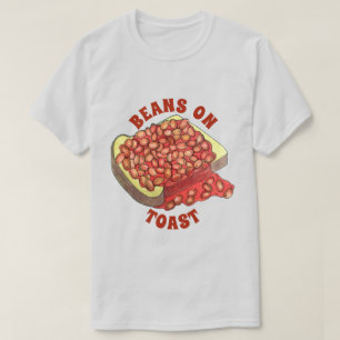 Uitgelekte bonen op Toast UK British Cuisine Food T-shirt
