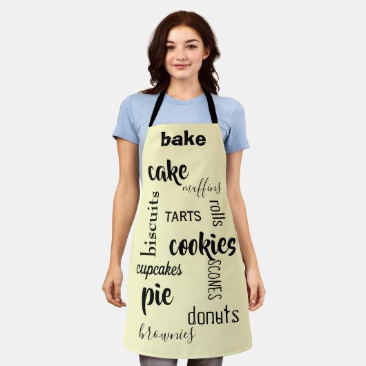 Uitgelekte goederen, Geel keukenSchort Schort (Gedragen)