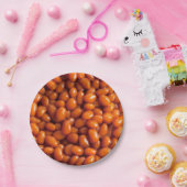 Uitgelijnde bonen. Ontbijtbare reeks Papieren Bordje (Feest)