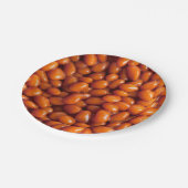 Uitgelijnde bonen. Ontbijtbare reeks Papieren Bordje (Gekanteld)