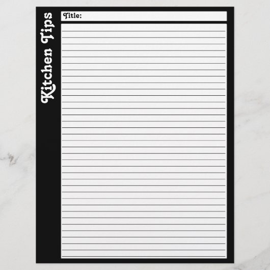 Uitgelijnde keukentips Pagina's (blanco) (Achterkant)
