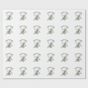 Uitgelopen Bier Skelet Geest Maan Halloween_1 Cadeaupapier