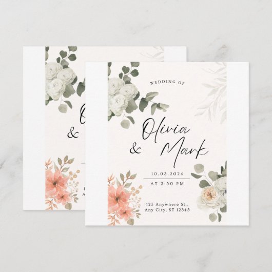 Uitgenodigd voor de Widding Kaart (Voorkant / Achterkant)