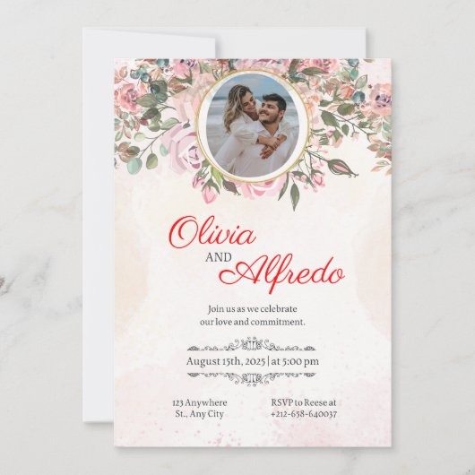 Uitgenodigd voor de Widding Kaart (Voorkant)