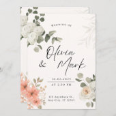 Uitgenodigd voor de Widding Kaart (Voorkant / Achterkant)