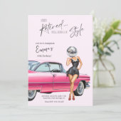 Uitgenodigde Roze Cadillac Aangepaste Uitnodiging (Staand voorkant)