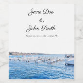 Uitgepersonaliseerd Wijnlabel op het meer van Genè Wijn Etiket (Enkel label)