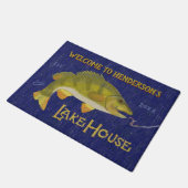 Uitgepersonaliseerde Nautical Bass Fish Lake House Deurmat (Schuin)