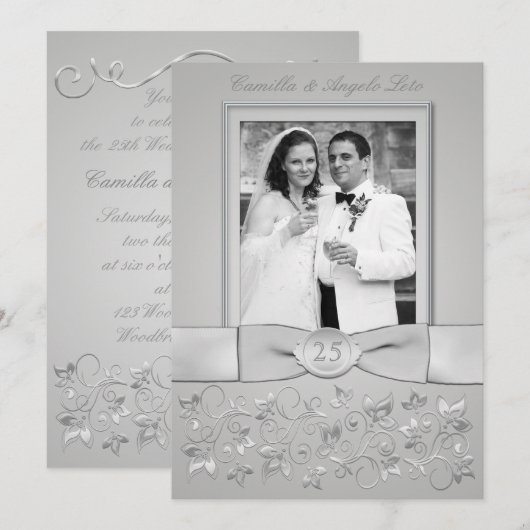 UITGEPRINT BOOG 25-jarig Huwelijksjubileum Foto Ui Kaart (Voorkant / Achterkant)