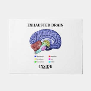 Uitgeput brein in Humor met anatomisch brein Deurmat