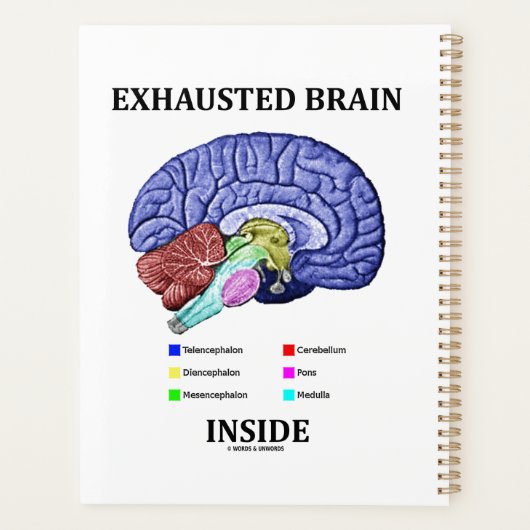 Uitgeput brein in Humor met anatomisch brein Planner (Achterkant)