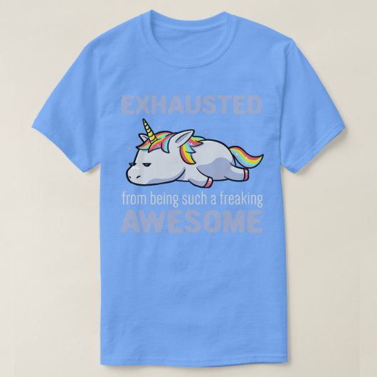 Uitgeput uit het Geweldige Lazy Unicorn Gift T-shirt (Design voorkant)