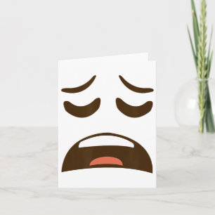 Uitgeput Vermoeid Gezicht Emoticon Kostuum Eenvoud Kaart