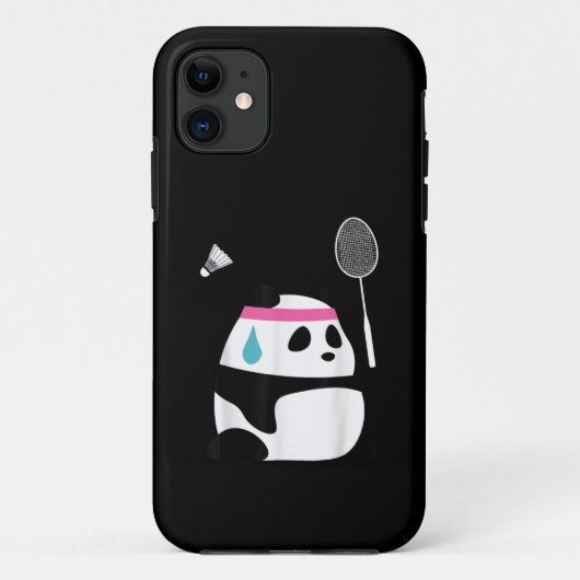 Uitgeputte badminton panda grappig schattig Case-Mate iPhone case (Achterkant)