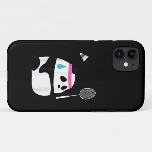 Uitgeputte badminton panda grappig schattig Case-Mate iPhone case (Achterkant (horizontaal))