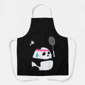 Uitgeputte badminton panda grappig schattig schort (Voorkant)