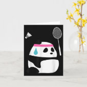 Uitgeputte Badminton Panda - Grappige Schattigee S Kaart (Gele Bloem)