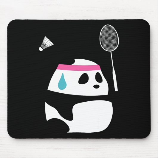Uitgeputte Badminton Panda - Grappige Schattigee S Muismat (Voorkant)