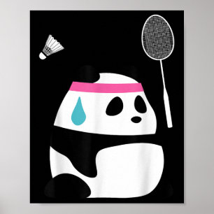 Uitgeputte Badminton Panda - Grappige Schattigee S Poster