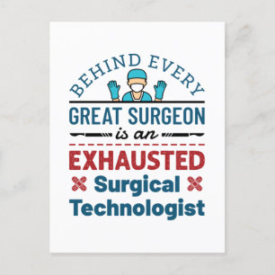 Uitgeputte Chirurgische Technoloog Grappige Scrub  Briefkaart