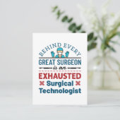 Uitgeputte Chirurgische Technoloog Grappige Scrub  Briefkaart (Staand voorkant)