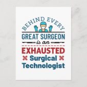 Uitgeputte Chirurgische Technoloog Grappige Scrub  Briefkaart (Voorkant)