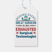 Uitgeputte Chirurgische Technoloog Grappige Scrub  Cadeaulabel (Voorkant)
