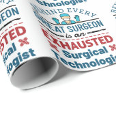 Uitgeputte Chirurgische Technoloog Grappige Scrub Cadeaupapier (Rol Hoek)