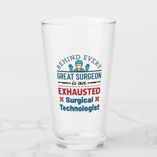 Uitgeputte Chirurgische Technoloog Grappige Scrub  Glas