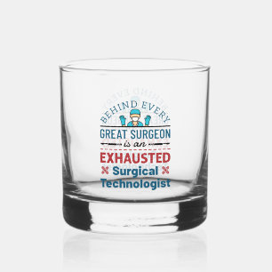 Uitgeputte Chirurgische Technoloog Grappige Scrub Whisky Glas