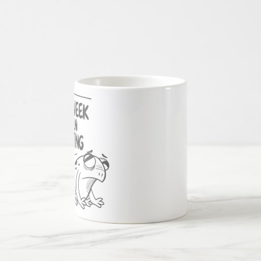 Uitgeputte kikker Funny Cartoon Mok ontwerp (Center)