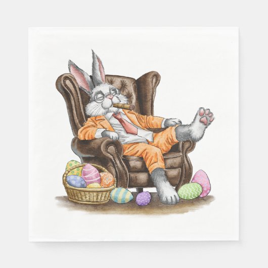 uitgeputte paashaas servet (Voorkant)