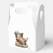 Uitgeputte paashaas traktatie dozen bedankdoosjes (Geopend)